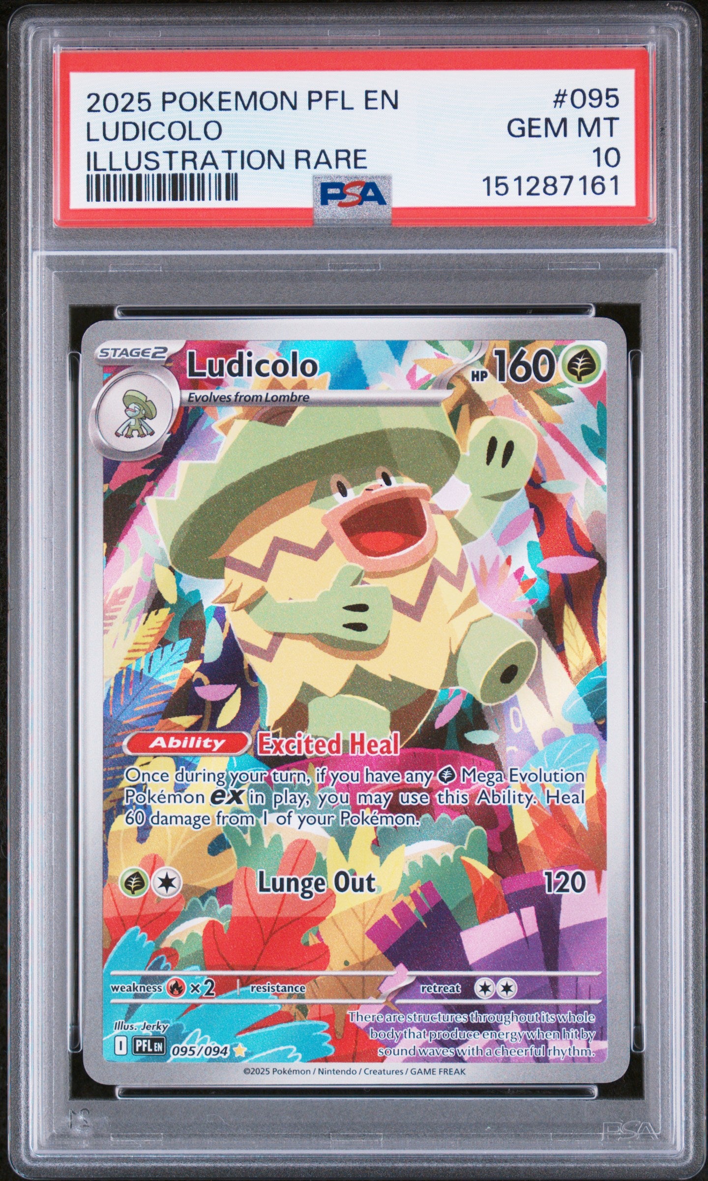 Ludicolo #95 | PSA 10 | Phantasmal Flames