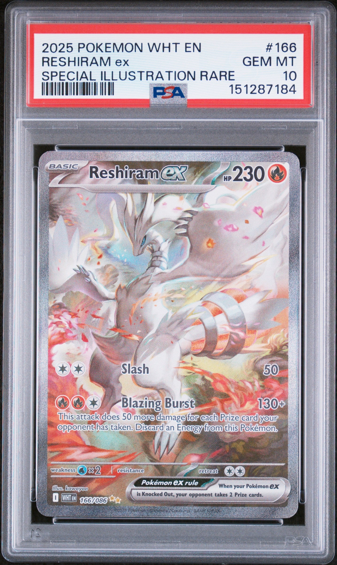 Reshiram #168 | PSA 10 | White Flare