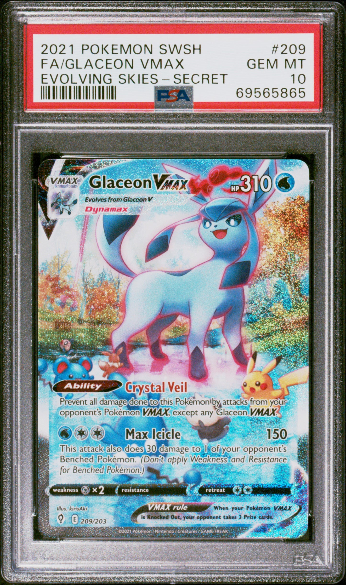 Glaceon #209 | PSA 10 | Evolving Skies