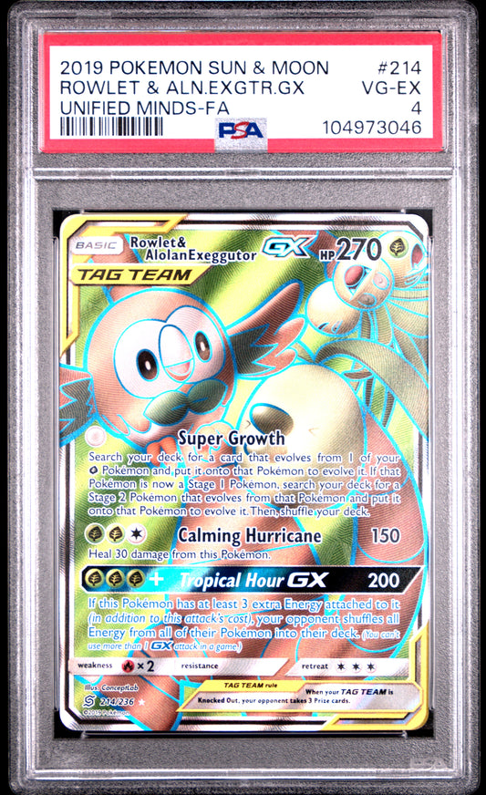 Rowlet & Alolan Exeggutor #214 | PSA 4 | Unified Minds