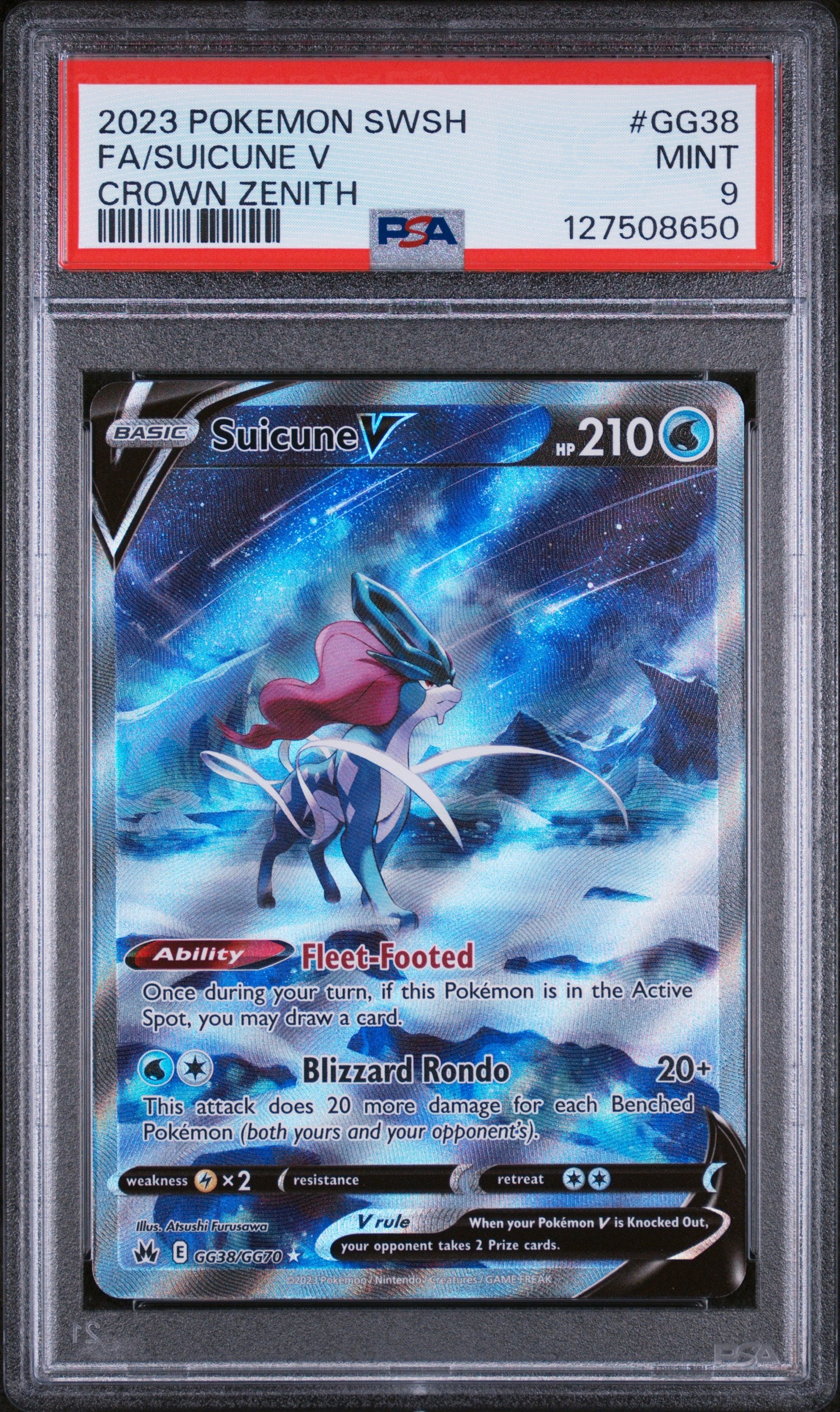 Suicune #GG38 PSA 9