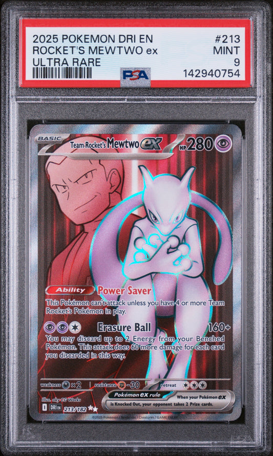 Team Rocket's Mewtwo ex #213 PSA 9
