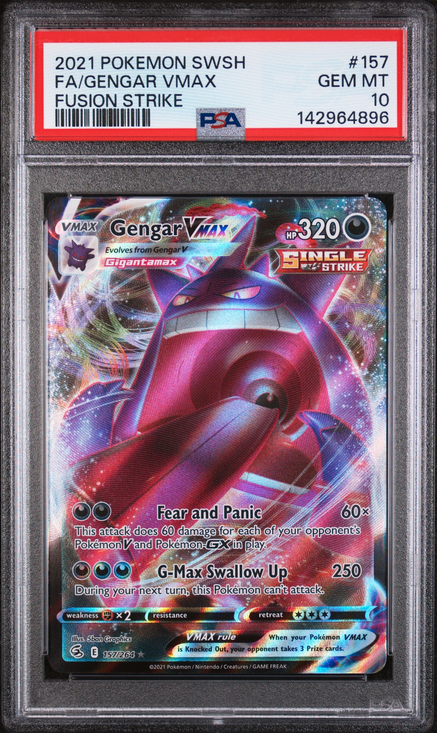 Gengar VMax #157 | PSA 10 | Fusion Strike