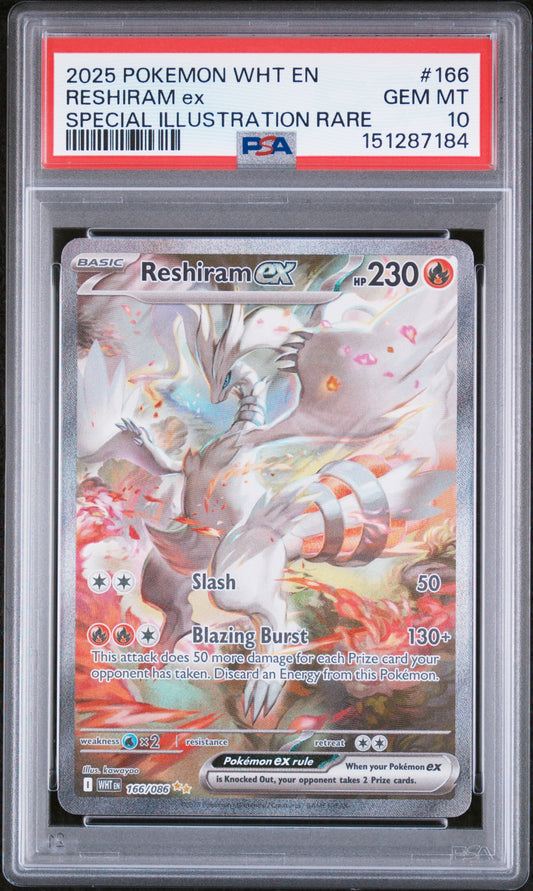 Reshiram #168 | PSA 10 | White Flare