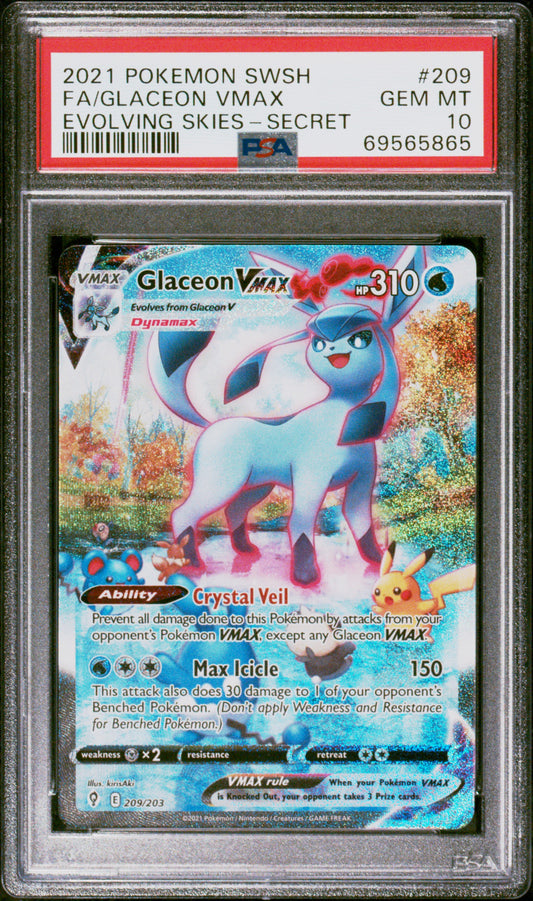 Glaceon #209 | PSA 10 | Evolving Skies
