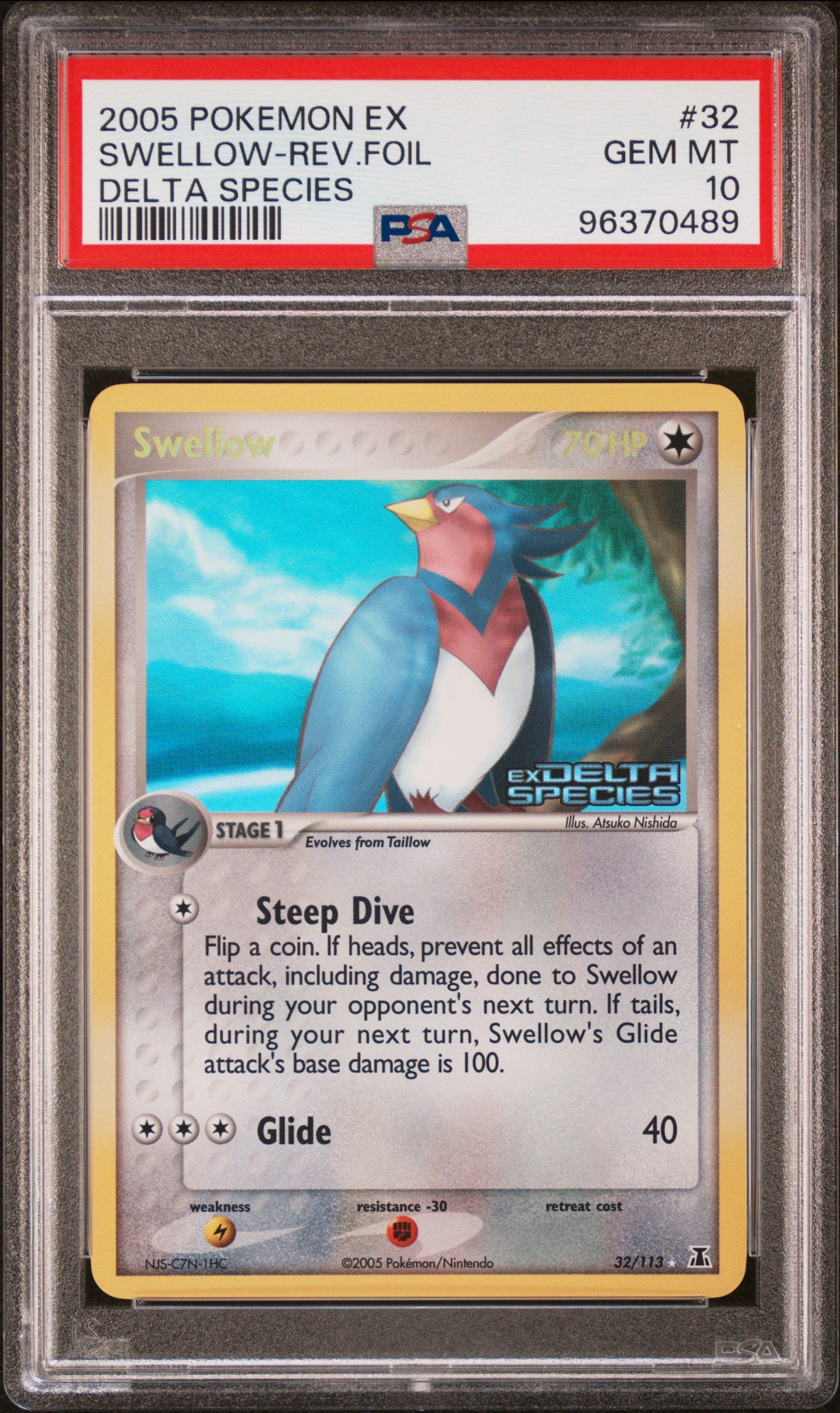 Swellow Reverse Holo #32 | PSA 10 | EX Delta Species