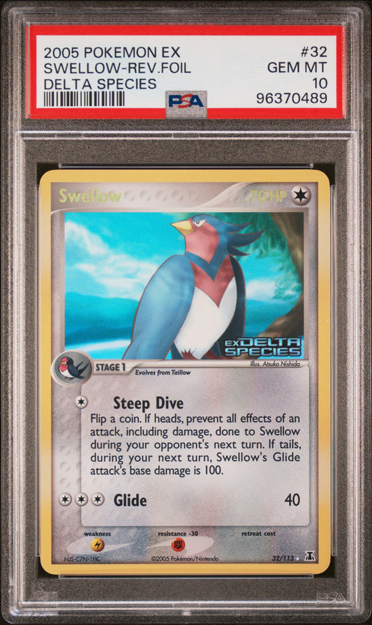 Swellow Reverse Holo #32 | PSA 10 | EX Delta Species