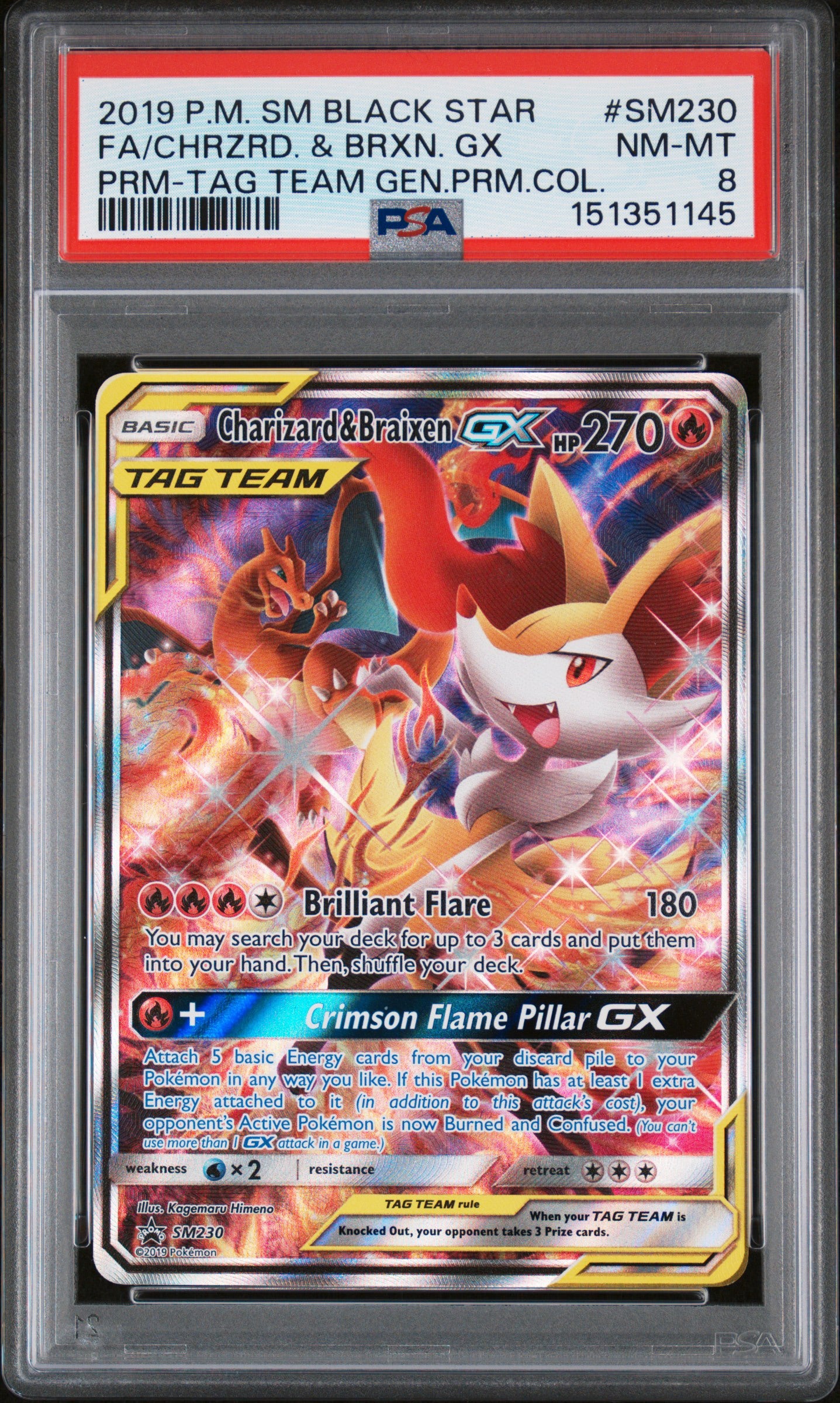 Charizard/Braixen | PSA 8 | #SM230