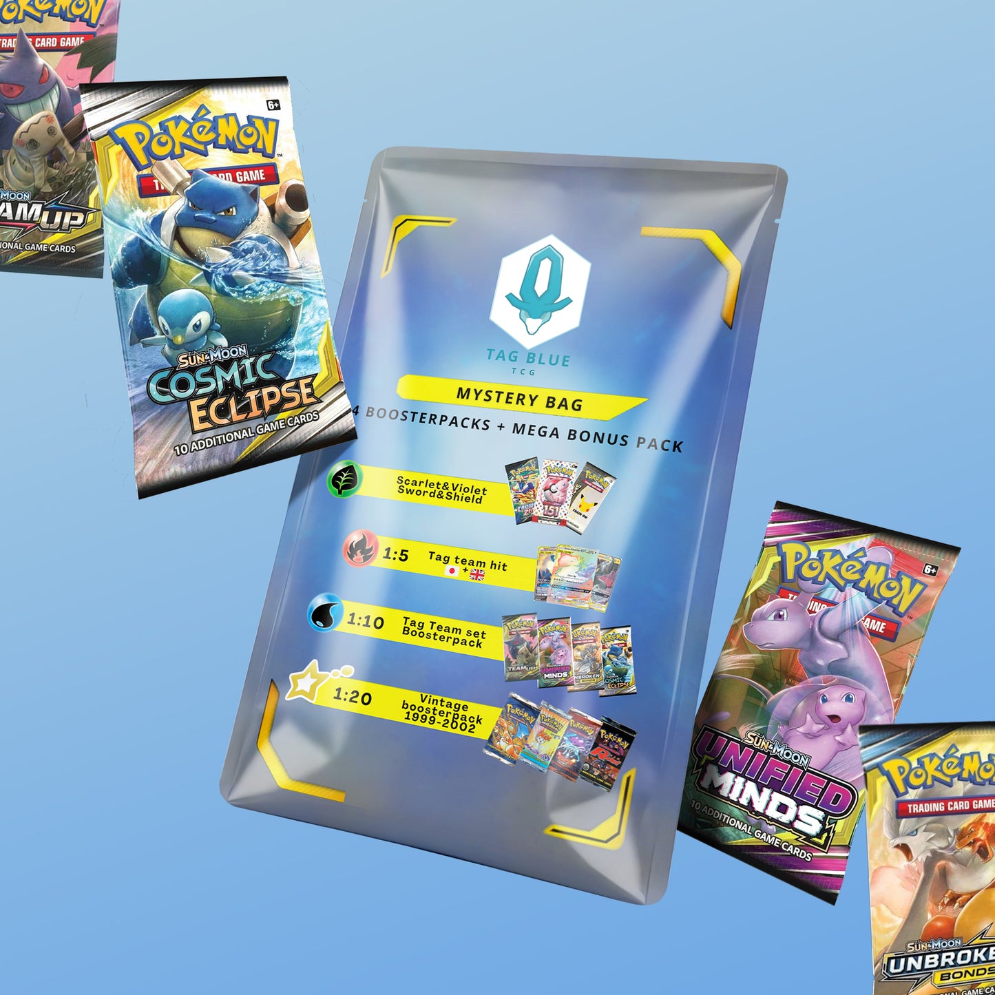 5x Tag Blue Mystery Bag