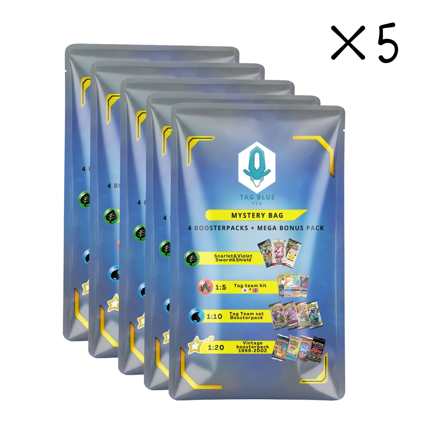 5x Tag Blue Mystery Bag